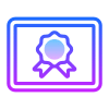 purple certificate icon